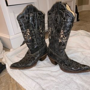 Corral vintage women’s black lizard western boots